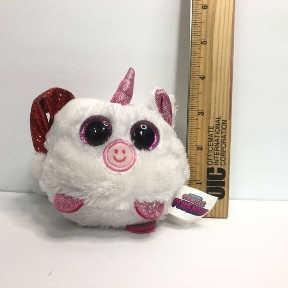 white unicorn snowflake amazing squishee plushie from stud red hat christmas 4” - Picture 2 of 9